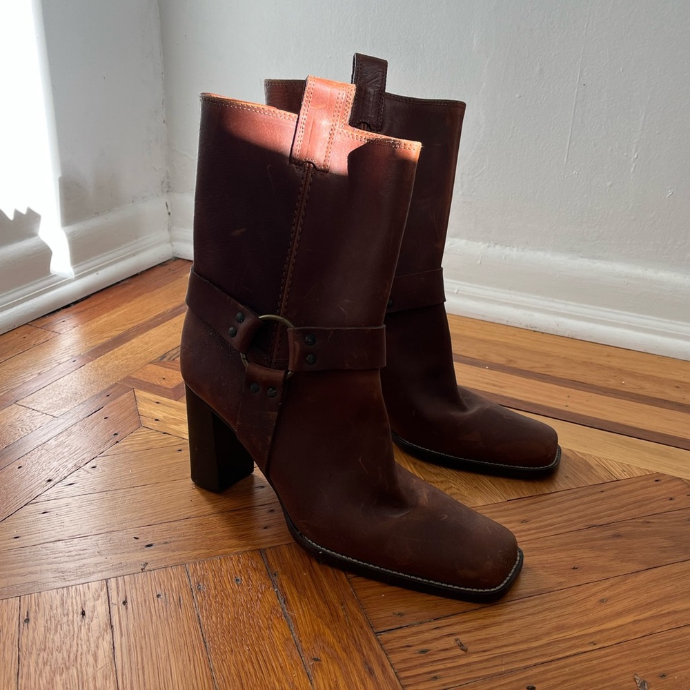 NEW Never Worn Michael Kors Brown Moto Western Style Heel Boots Size 11 - Picture 4 of 7